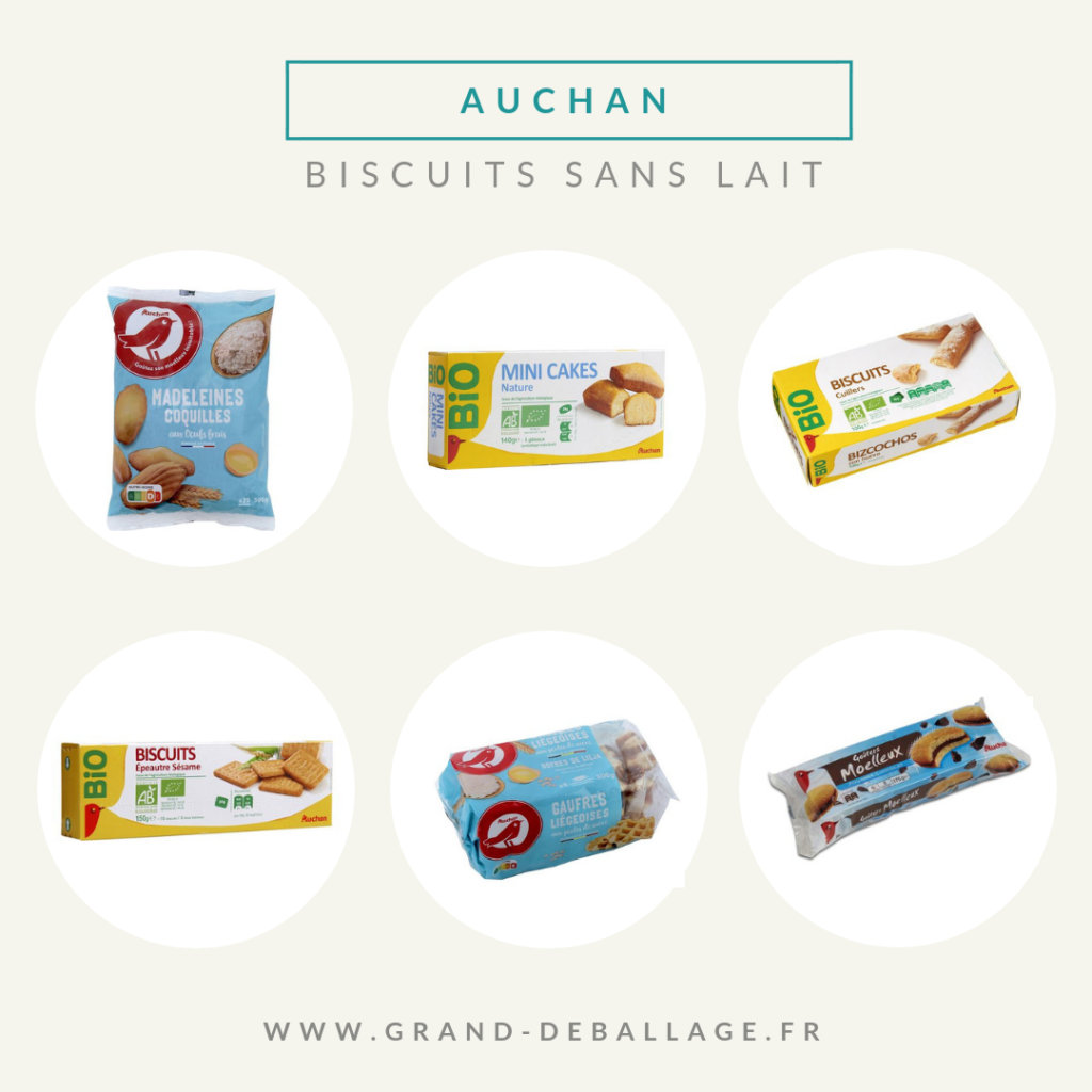 biscuits sans lait du supermarché auchan