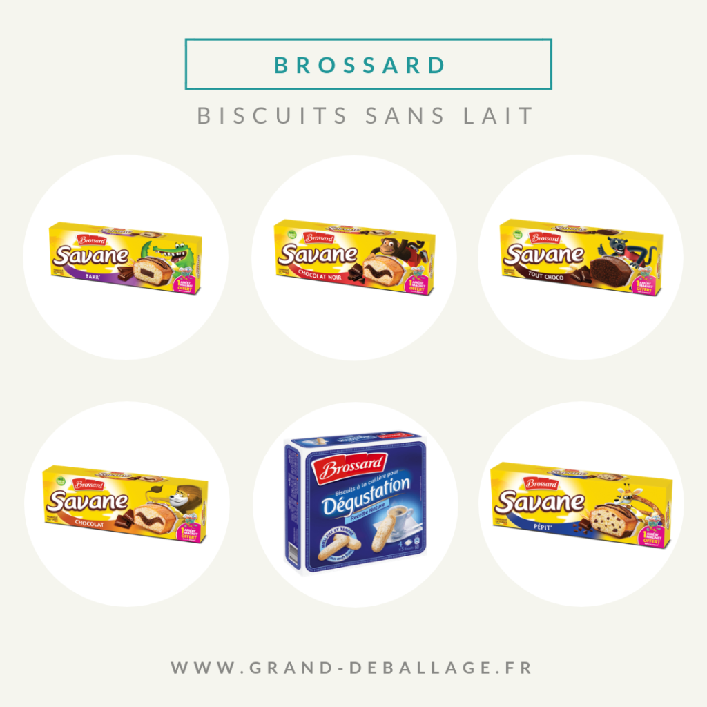 biscuits sans lait de supermarché marque brossard