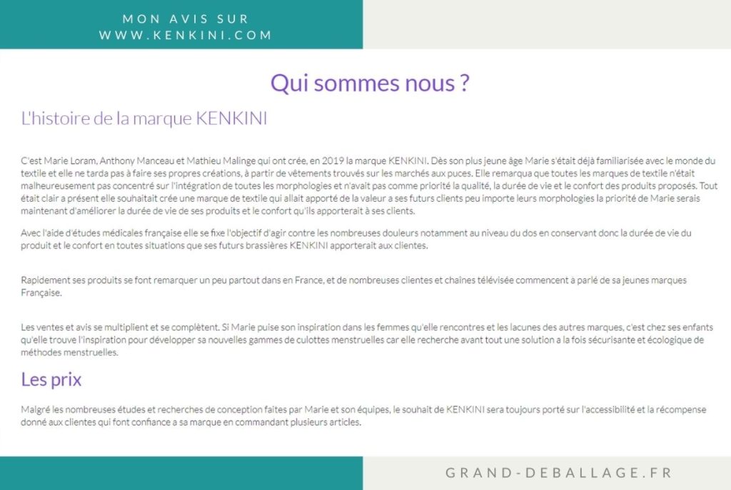 avis sur les brassieres kenkini code promo