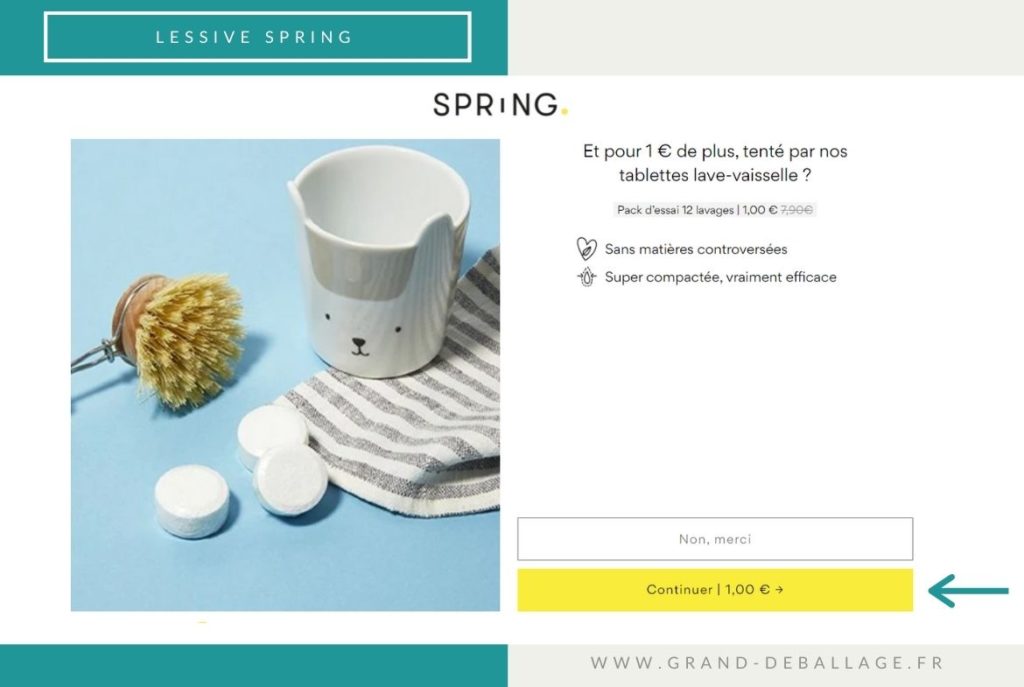 processus d'abonnement du site SPRING LESSIVE