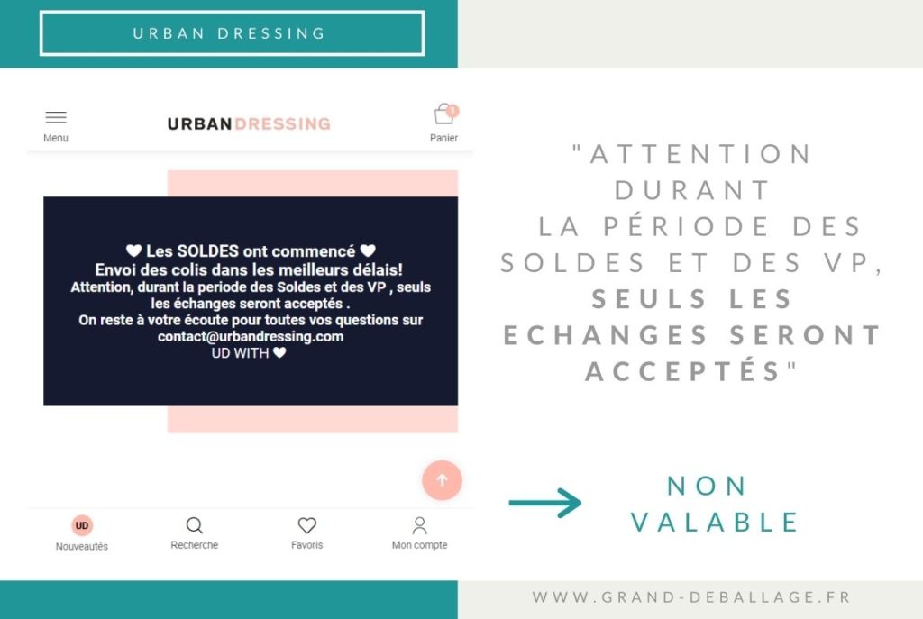 URBAN DRESSING POLITIQUE DE REMBOURSEMENT