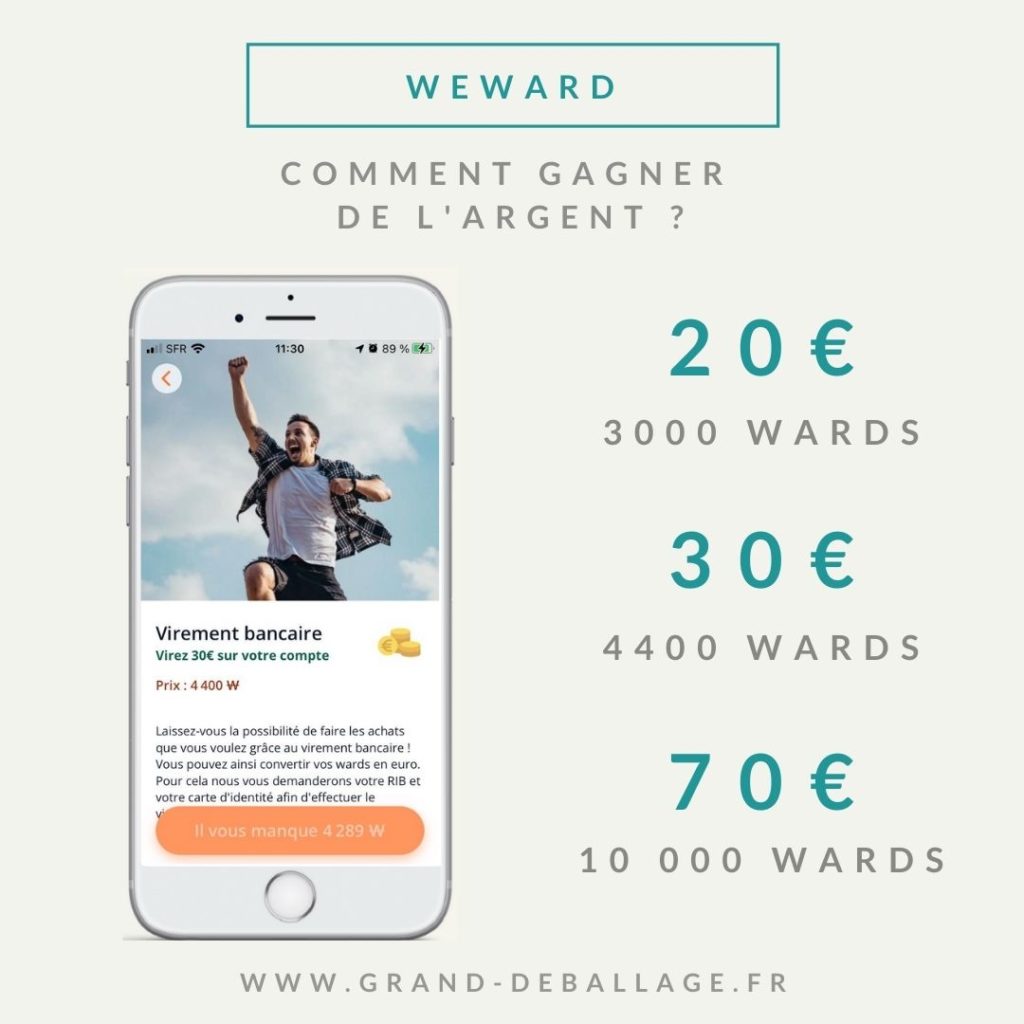 Application weward comment gagner de l'argent