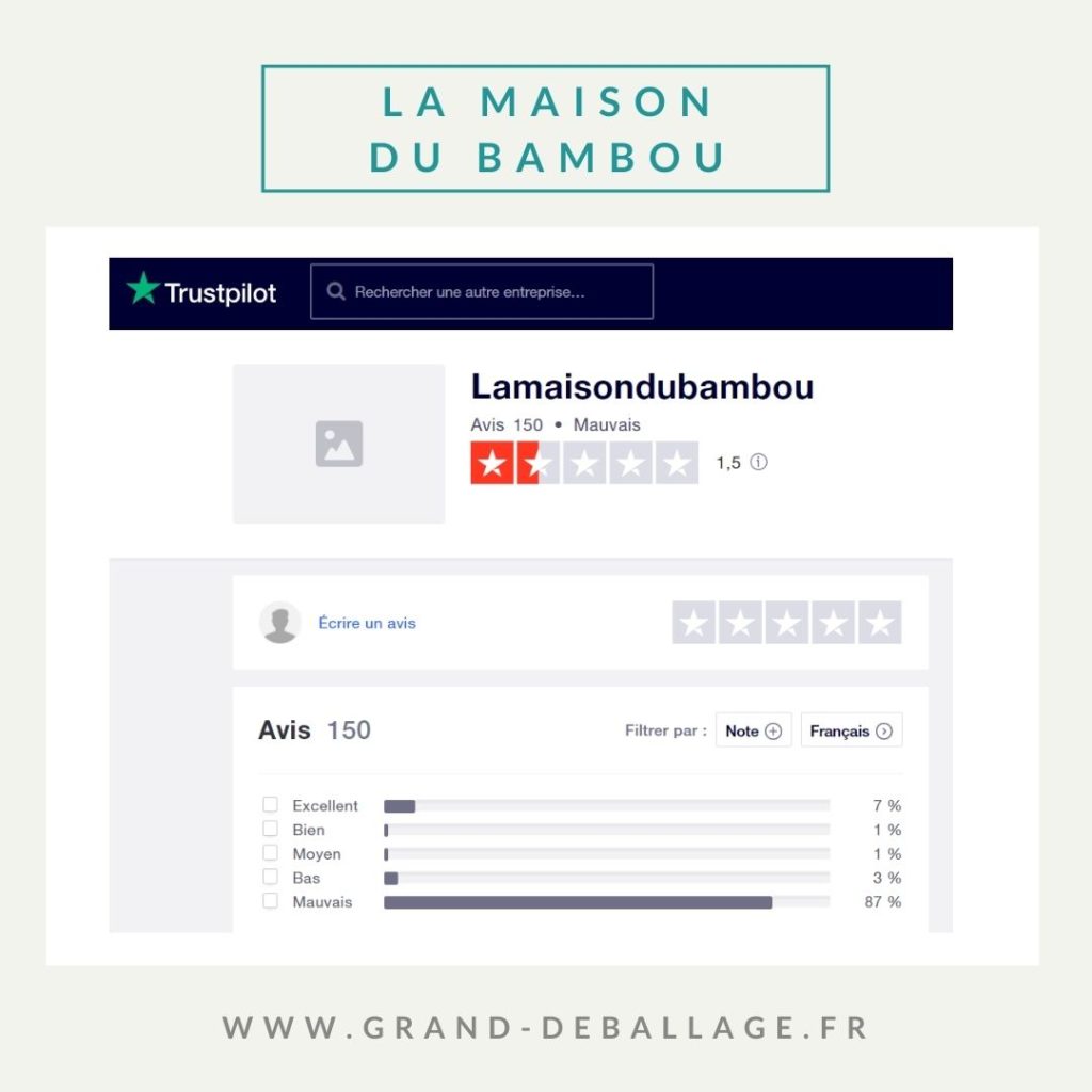 AVIS TRUSTPILOT LA MAISON DU BAMBOU