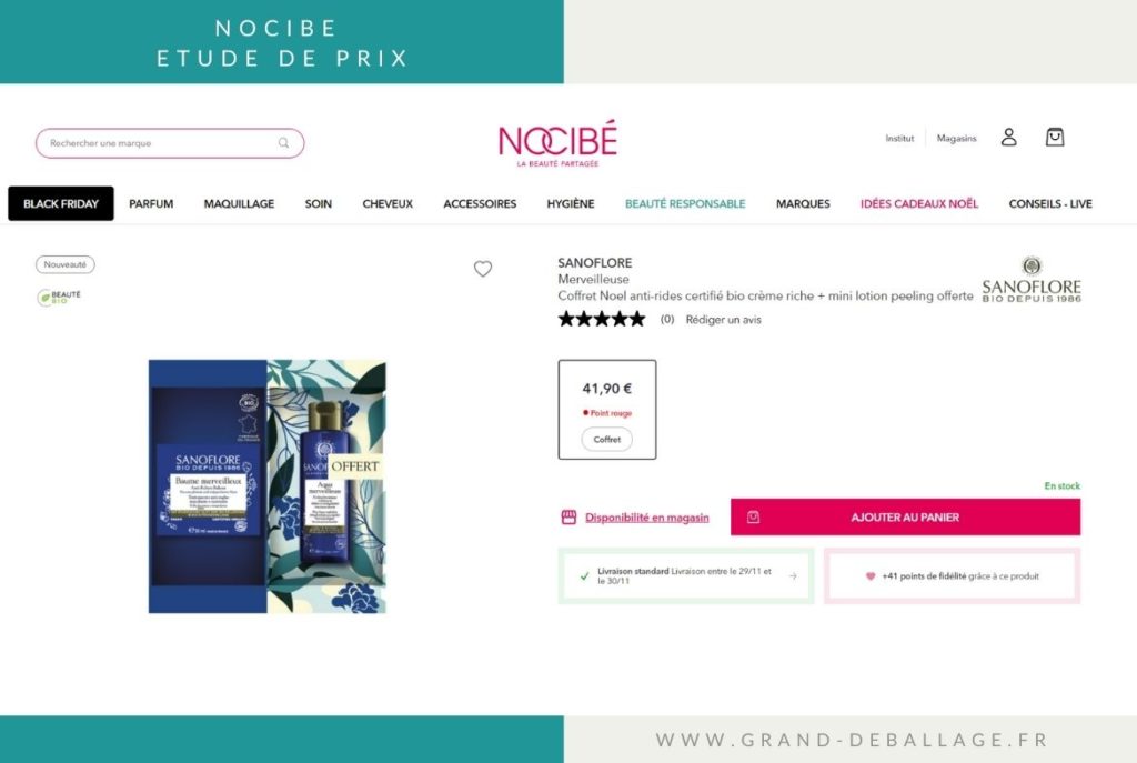 analyse prix nocibé coffret sanoflore