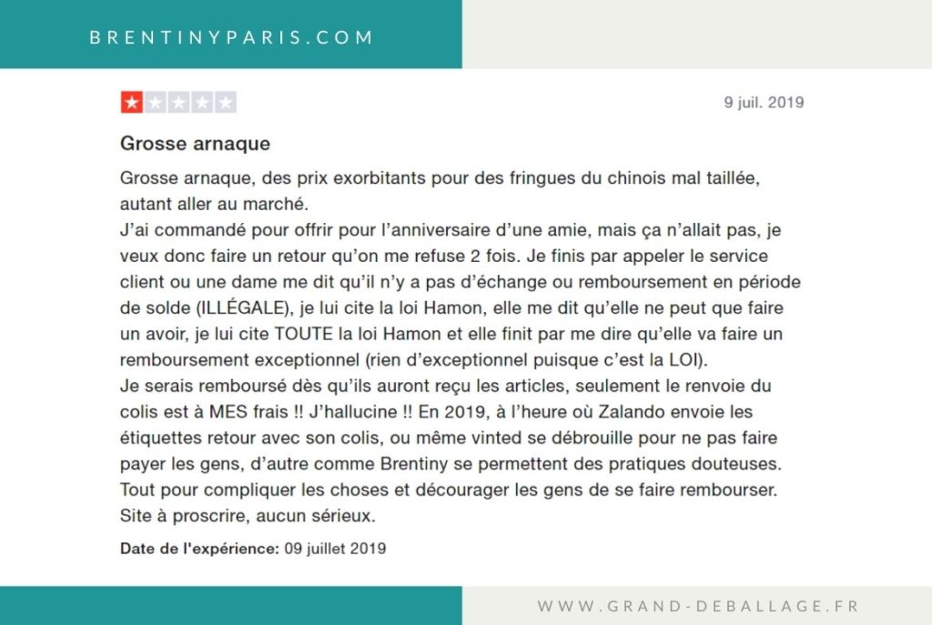 AVIS BRENTINY PARIS REMBOURSEMENT