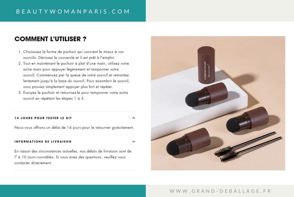 AVIS TAMPON SOURCILS BEAUTY WOMAN PARIS 