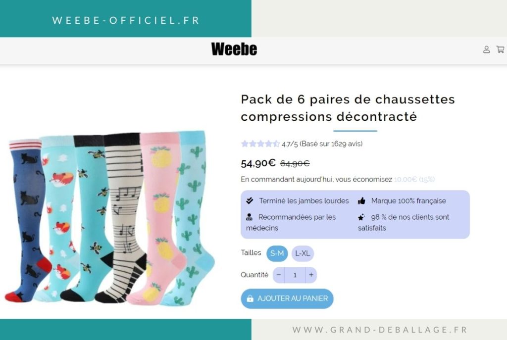 AVIS weebe-officiel.fr chaussettes de contention (2)