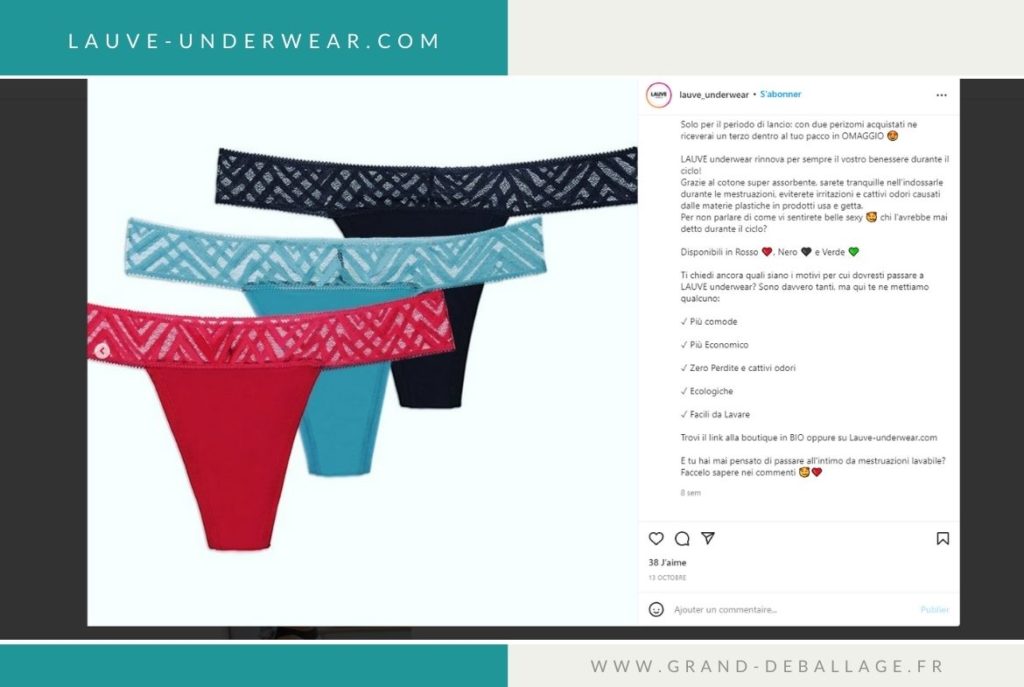 LAUVE UNDERWEAR AVIS CULOTTES MENSTRUELLES