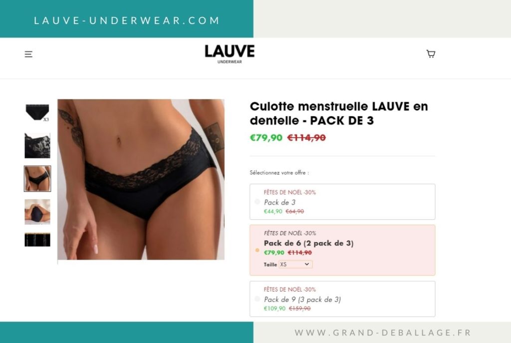 LAUVE UNDERWEAR AVIS CULOTTES MENSTRUELLES