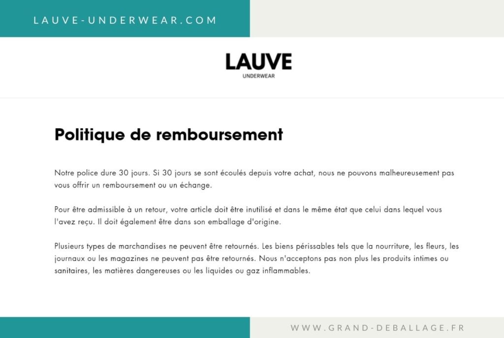 LAUVE UNDERWEAR AVIS CULOTTES MENSTRUELLES