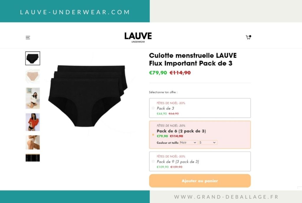 LAUVE UNDERWEAR AVIS CULOTTES MENSTRUELLES